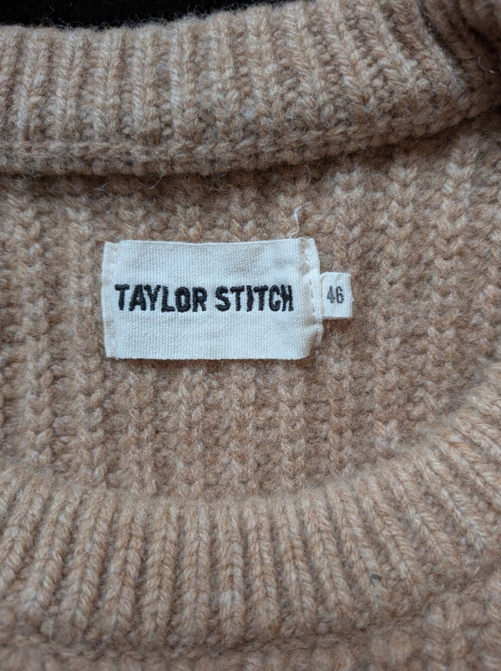 Taylor Stitch Men's Crewneck Sweater in Camel - Picture 3 of 3